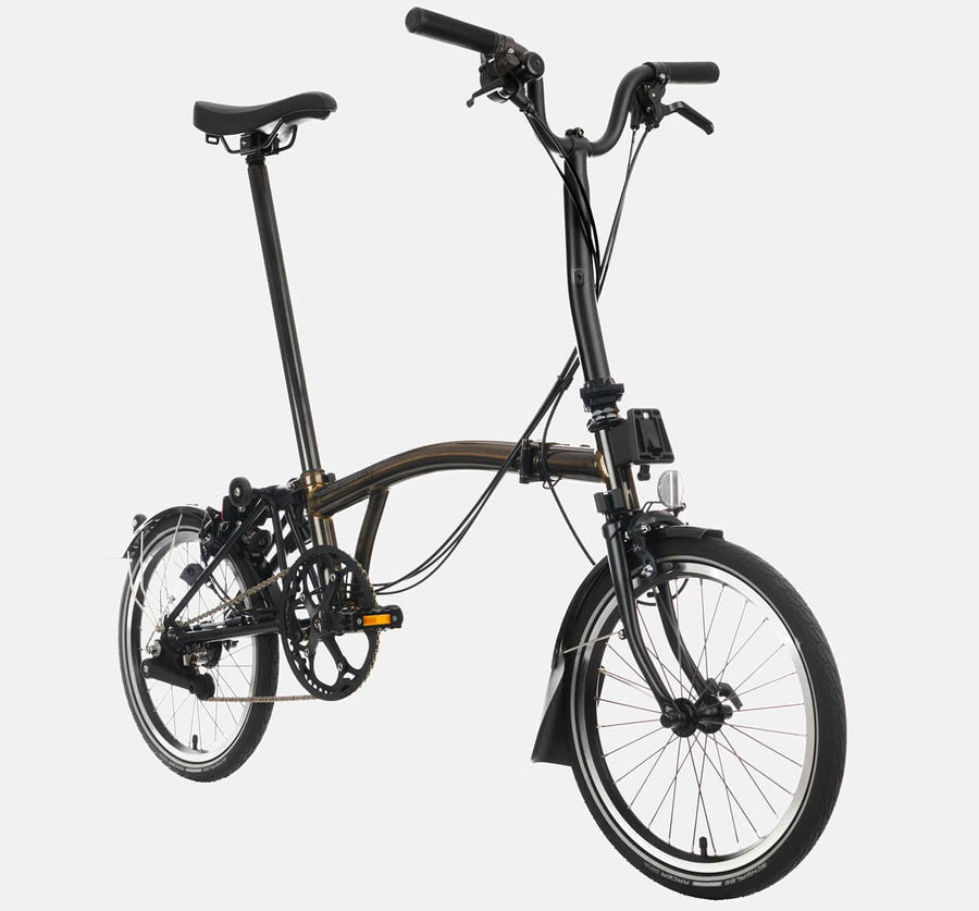 2023 Brompton C Line Explore Mid Handlebar 6 speed folding bike in Black Lacquer