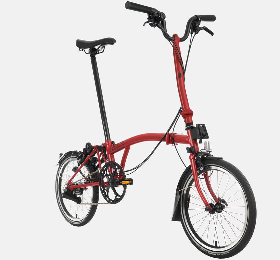 2023 Brompton C Line Explore High Handlebar folding bike in House Red